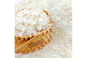 ESLIBIN 1250+ Real Dried Lvory White Hydrangea Petals - 0.88 oz Preserved Natural Flower Petals for Wedding Decor, Flower Girl, Party Confetti, Dinner Table Centerpieces, Handcrafts