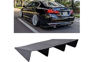 JMTBNO Rear Diffuser Bumper 4 Fins Spoiler Splitter Lip Black 22"x 20" Compatible with Honda Accord Dodge Challenger Ford Mus