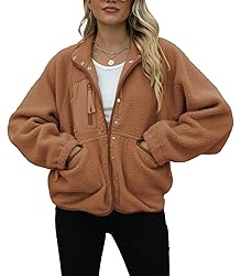 Yanekop Womens Fleece Jacket Fuzzy Long Sleeve
