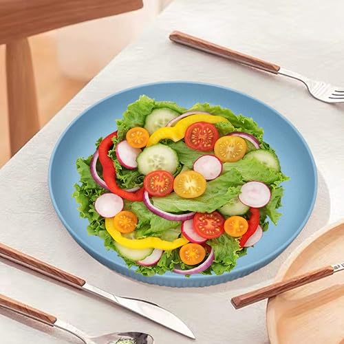 Wheat Straw Dinnerware Set, 18 Pcs Unbreakable Reusable Plates