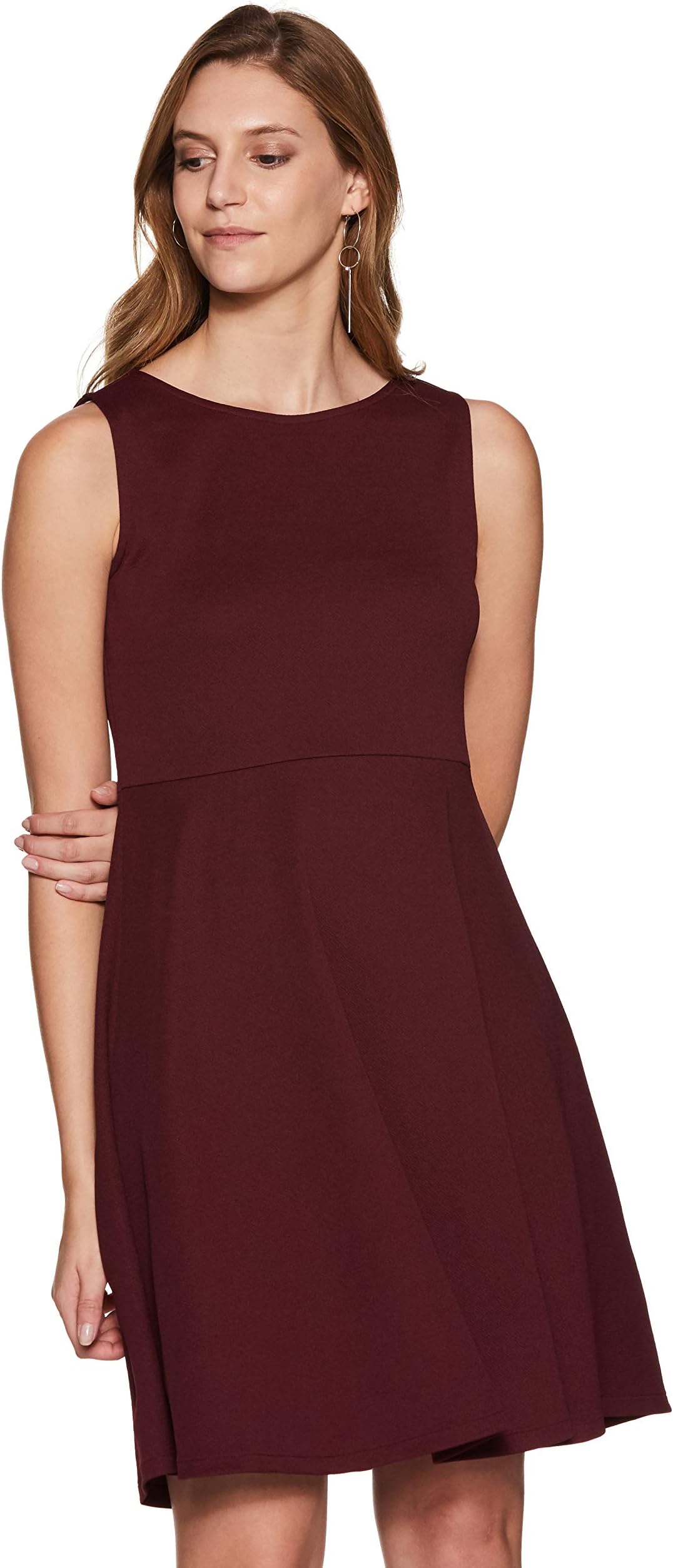 Miss OliveWomen's Crepe Skater Knee-Length Dress