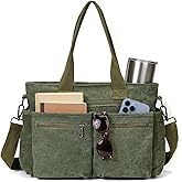 YDF Corduroy Tote Bag for Women Crossbody Purse with Zipper, Aesthetic Multi Pocket Work School Bag, Gifts for Mom Teacher