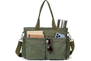 YDF Corduroy Tote Bag for Women Crossbody Purse with Zipper, Aesthetic Multi Pocket Work School Bag, Gifts for Mom Teacher