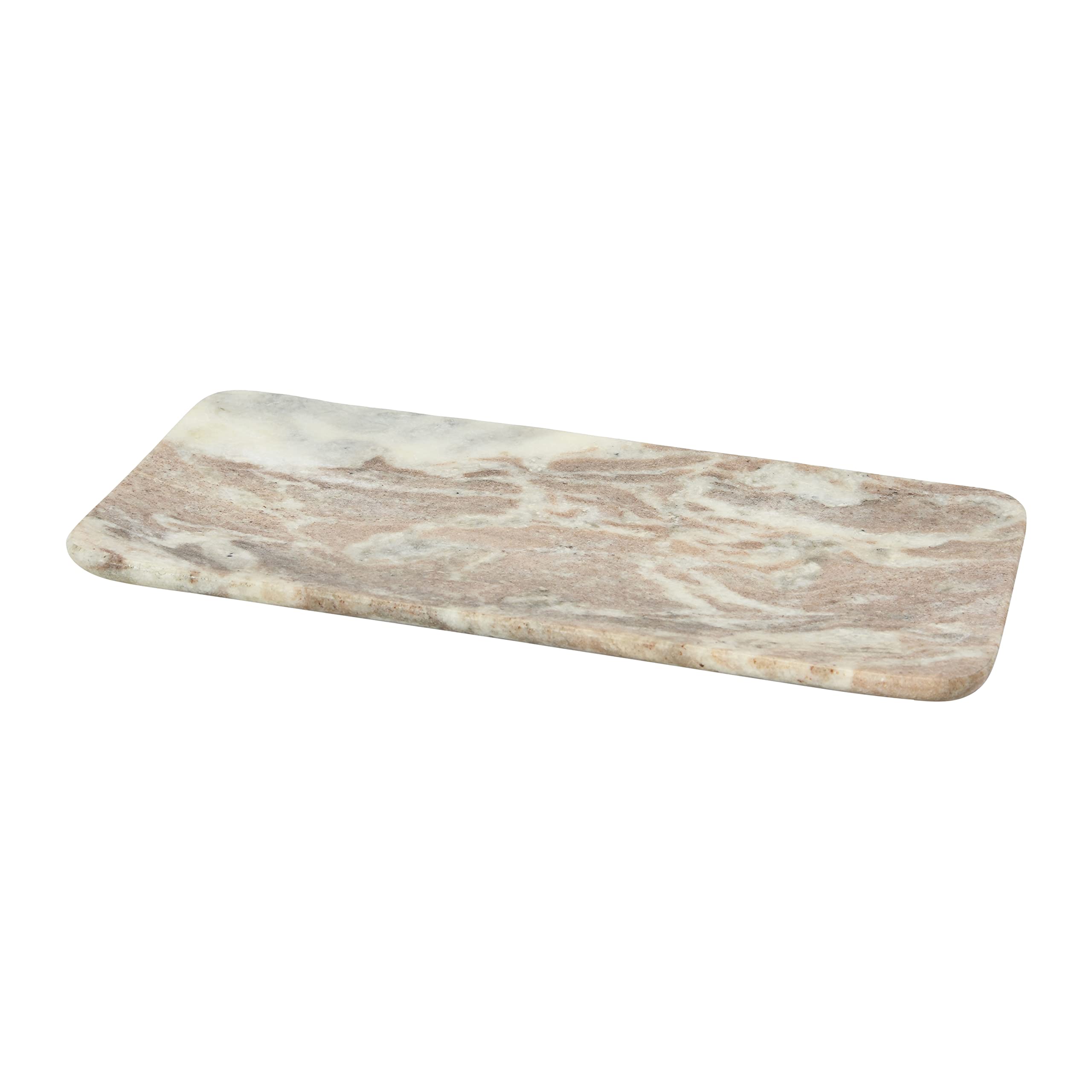 Photo 1 of Bloomingville Marble Food Serving Tray, Beige and White