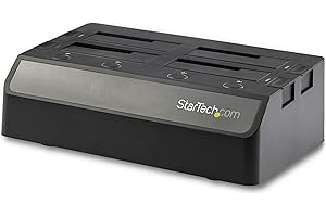 StarTech.com 4-Bay USB to SATA Hard Drive Docking Station, USB 10Gbps, External 2.5/3.5" SSD/HDD Dock, SATA III, Hot-Swap, To