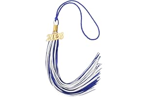 LXZYU 2026 Tassel Graduation, Tassels for Graduation Cap 2026, Blue White Tassel Cap Decorations with Gold Charms Memorial Cords Graduate Hat Ceremonies Accessories for Class of School Grad Souvenir Gifts