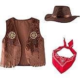 Vewzaty Cowboy Cowgirl Costume Outfits for Boys, Toddler Kids Dress Up Role Play Parties Cowboy Costume