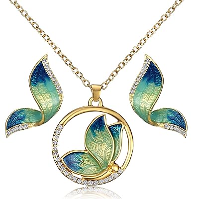 Elegant Enamel Butterfly Jewelry Set with Crystal Zambia Ubuy