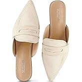 MLDKASMS Womens Mules Flats 2026: Comfortable Pointed Toe Slingback Shoes Dressy Casual Slides Backless Loafers for Business Work