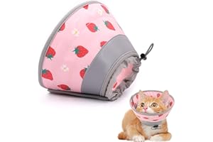 Pawfun Cat Cone Collar Soft, Comfortable Cat Recovery Collar Pet Cone for Small Large Cats, Lightweight Elizabethan Collar for Cats Kittens After Surgery Prevent from Licking Wounds, Pink, S