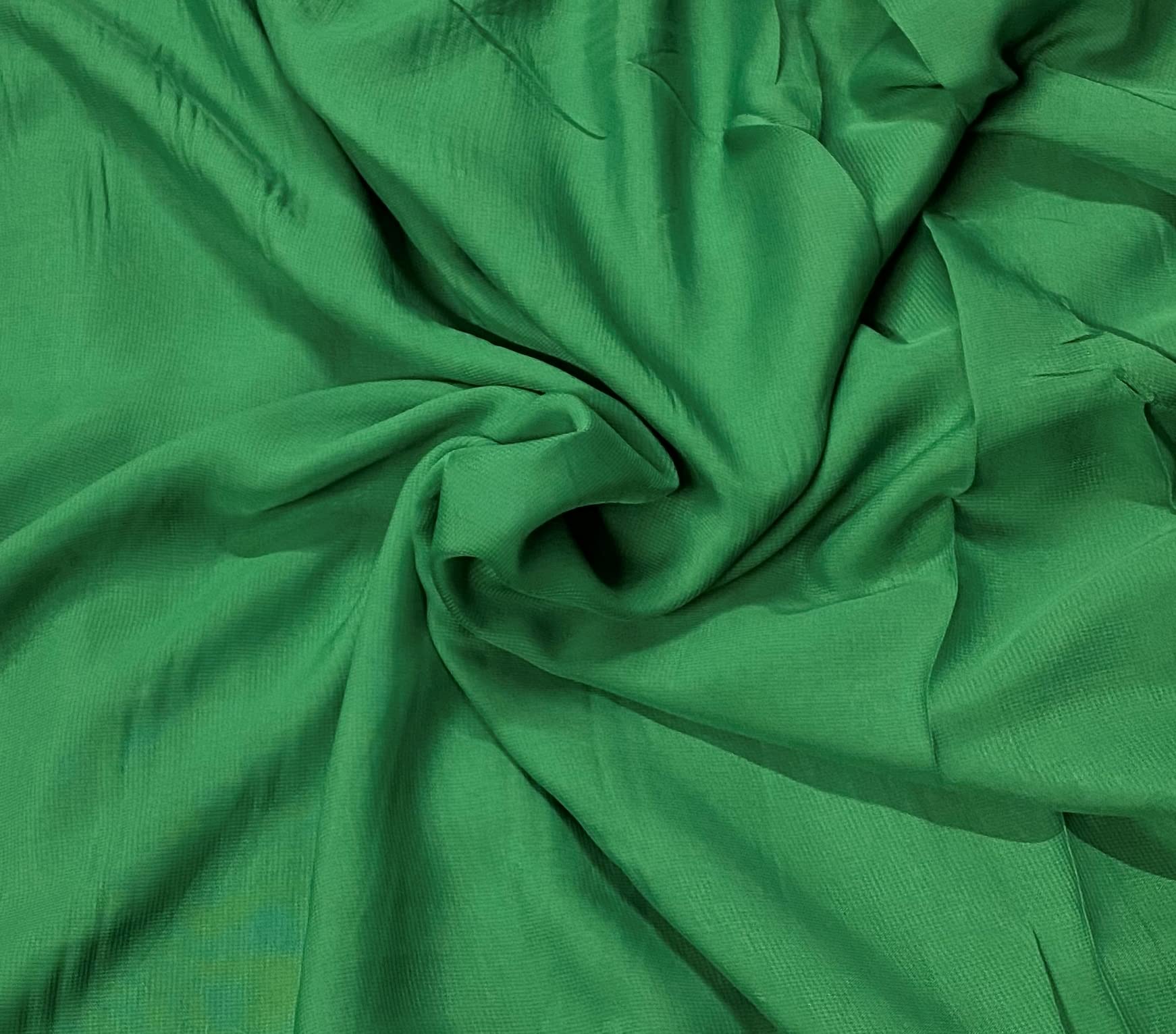 Fancy Textiles 100% Polyester Chiffon Fabric 60'' Wide (5 Meter, Emerald Green)