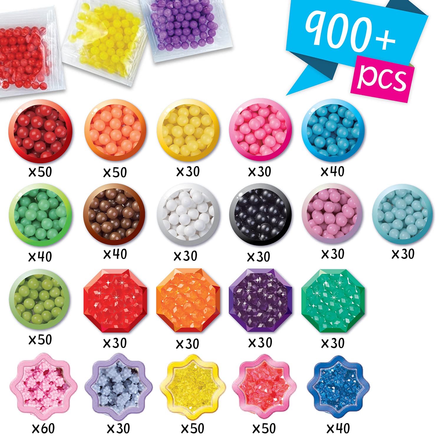 Aquabeads Beginners Carry Case - Fun and Creative Arts & Crafts Bead Kit for Kids Ages 4 and Up - Includes Over 900 Beads