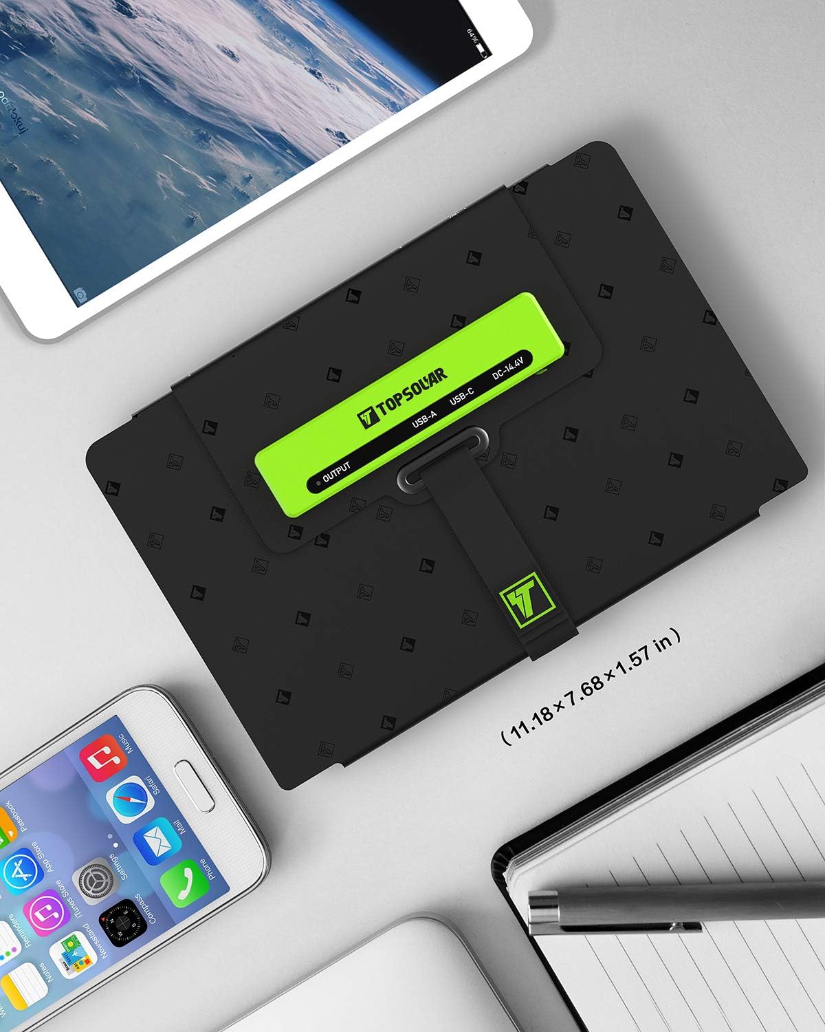 UPGRADE Topsolar SolarFairy 30 Foldable Solar Panel 30W Portable Battery Charger Kit for Cell Phone Power Bank Car Boat RVs Off Grid Charge 12V Batteries & 5V Device: Electronics