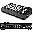 AVMATRIX Multi Camera Video Switcher for Live Streaming, 4CH HDMI Inputs, 6CH Audio Mixer Swither, USB/SD-Card Record, Ethernet & USB Output Live Streaming Shark H4