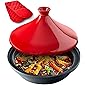 Uno Casa Tagine Pot - 3.65-Quart Moroccan Tajine with Enameled Cast Iron Base and Cone-Shaped Lid