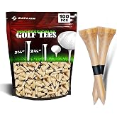 SAPLIZE Bamboo Golf Tees Pack of 100 or 150, Four Size Options (3-1/4", 2-3/4", 2-1/8", 1-1/2"), Stable and Reliable Golf Tees, Available in Natural Color