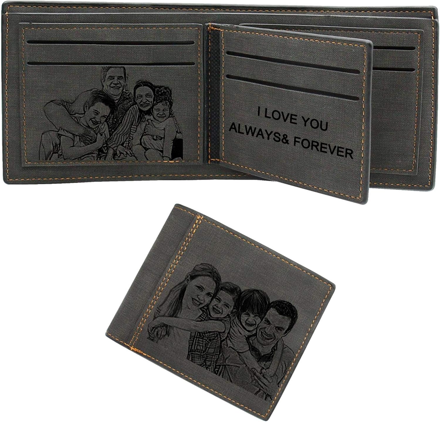 Personalized Photo Wallet, Custom Engraved Wallets for Men