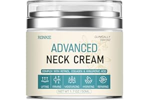RONKIE Neck Cream for Tightening Firming: Instant Face Lift Cream - Wrinkle Cream for Women- Anti Wrinkle Cream with Retinol Collagen & Hyaluronic Acid - Lifting, Firming & Hydrating - 1.7 FL OZ