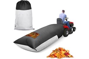 MUDEREK Lawn Tractor Leaf Bag Sewn with Anti-Tear and Waterproof Tarp,78.7 x 51.1IN Heavy Duty Grass Catcher Bag with Breathable Bottom and Zipper, 420D Leaves Collector for Riding Lawn Mower