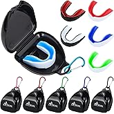 MENOLY 6 Pack Kids Mouth Guard, Toddler Sport Mouth Guard Kids with 6 Portable Cases for Football Basketball Boxing MMA Wrestling Hockey