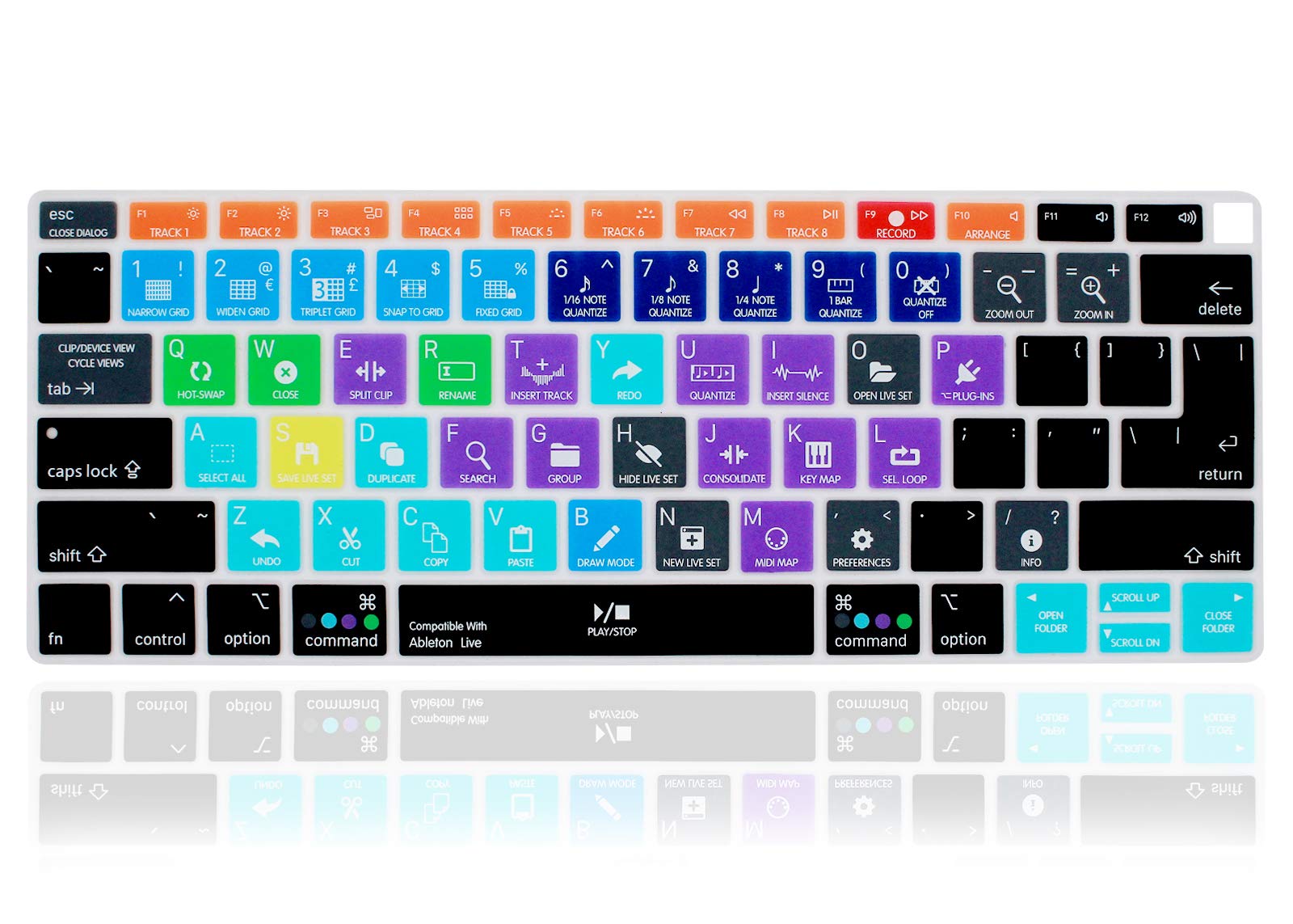 XHLWZR EU/UK/US Ableton Live Shortcuts Hotkey Silicone Keyboard Cover Skin for MacBook Air 13 with Retina Display and Touch ID 2020 2019 2018 Model A1932,USA and European Layout Protective Skin