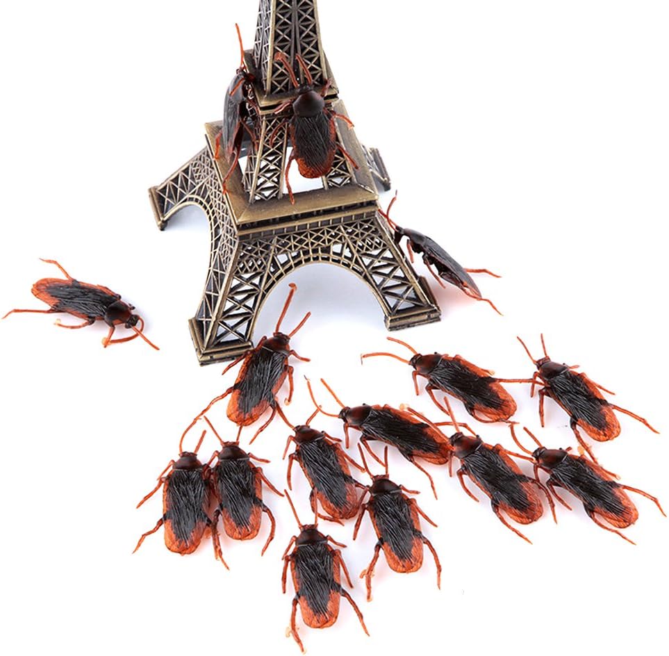 Rusero New Lot Fake Plastic Joke Toy Mock Cockroach Insect Roach Bug Prank Scary Trick fake cockroach looks real fake cockroach realistic fake cockroach large