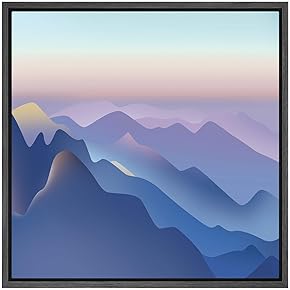 SIGNWIN Framed Canvas Wall Art Pink and Blue...