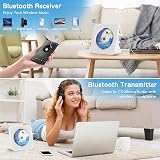 KOVCDVI CD Player Bluetooth 5.0 Desktop Speakers FM Radio USB AUX Remote view 4