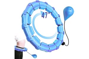 CORATED Smart Weighted Hoola Exercise Hoops,Abdomen Fitness Weight Loss Massage,24 Detachable Knots Adjustable Size Hoops,for Adults & Kids Beginners Exercising