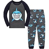 Akyzic Boys Planet Pajamas Sets 100% Cotton Pjs Toddler 2 Piece Long Sleeve Sleepwear Kids Clothes Sets Dinosaur Shirts