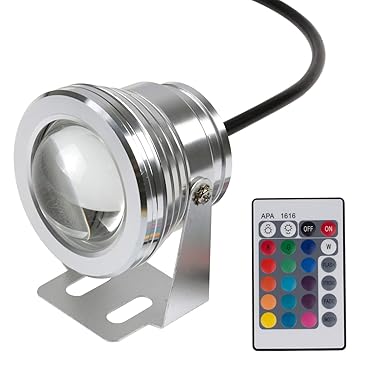 Geführte Unterwasserlichter RGB mit Fernsteuerungs, ABEDOE 10W 12V IP65 führte Landschaftslicht-Skulpturen, die Wasser-Garten