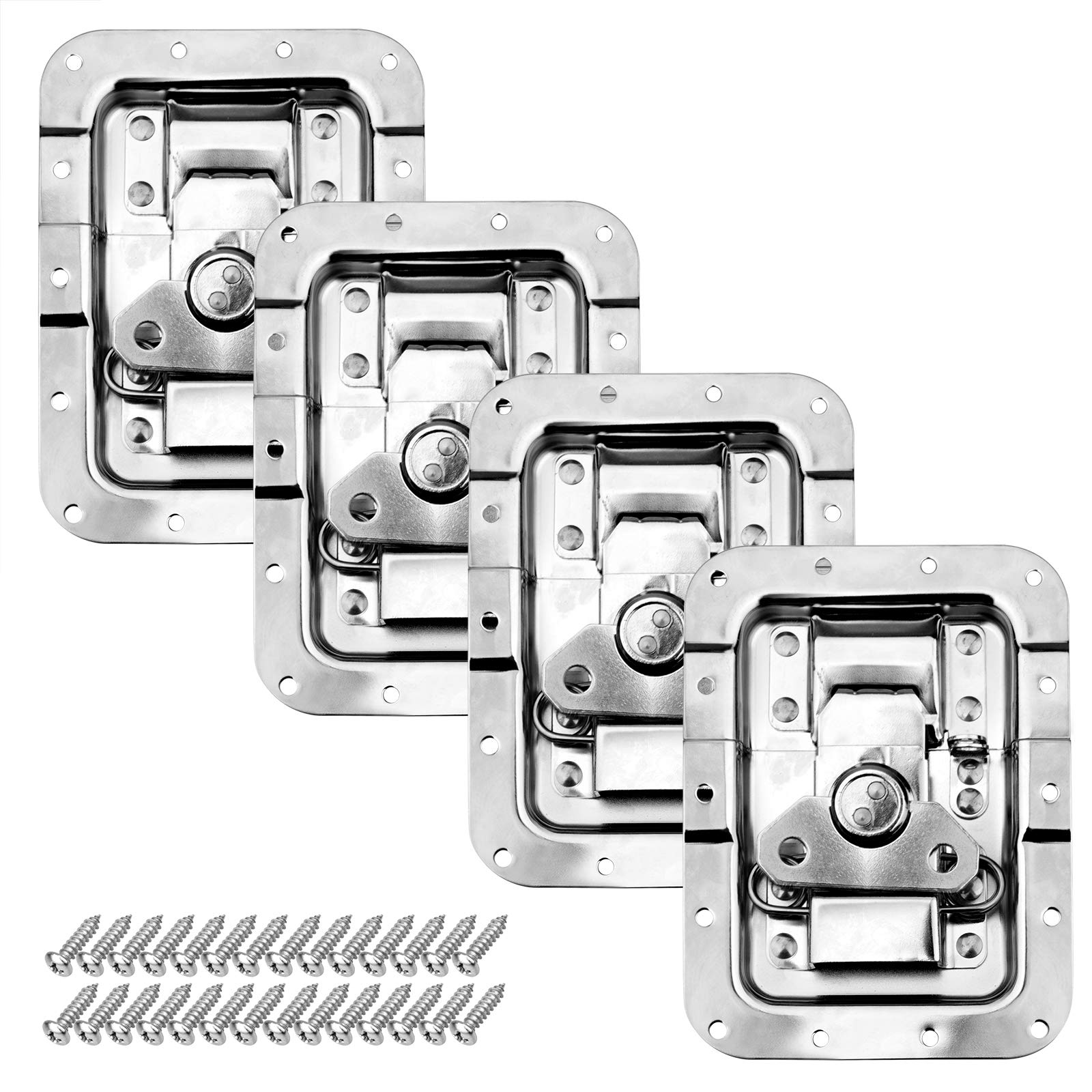 GBGS 4 Pack Road Case Spring Loaded Recessed Latch, Large Butterfly