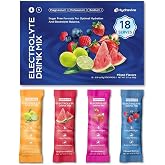 Hydravive Daily Hydration Electrolyte Powder Sugar Free -Variety 18 Packs | Liquid Daily IV Drink Mix | 1,000mg Total of 5 Electrolytes | 5 Vitamins | Ashwagandha, L-Theanine | Non-GMO| 0 Calorie