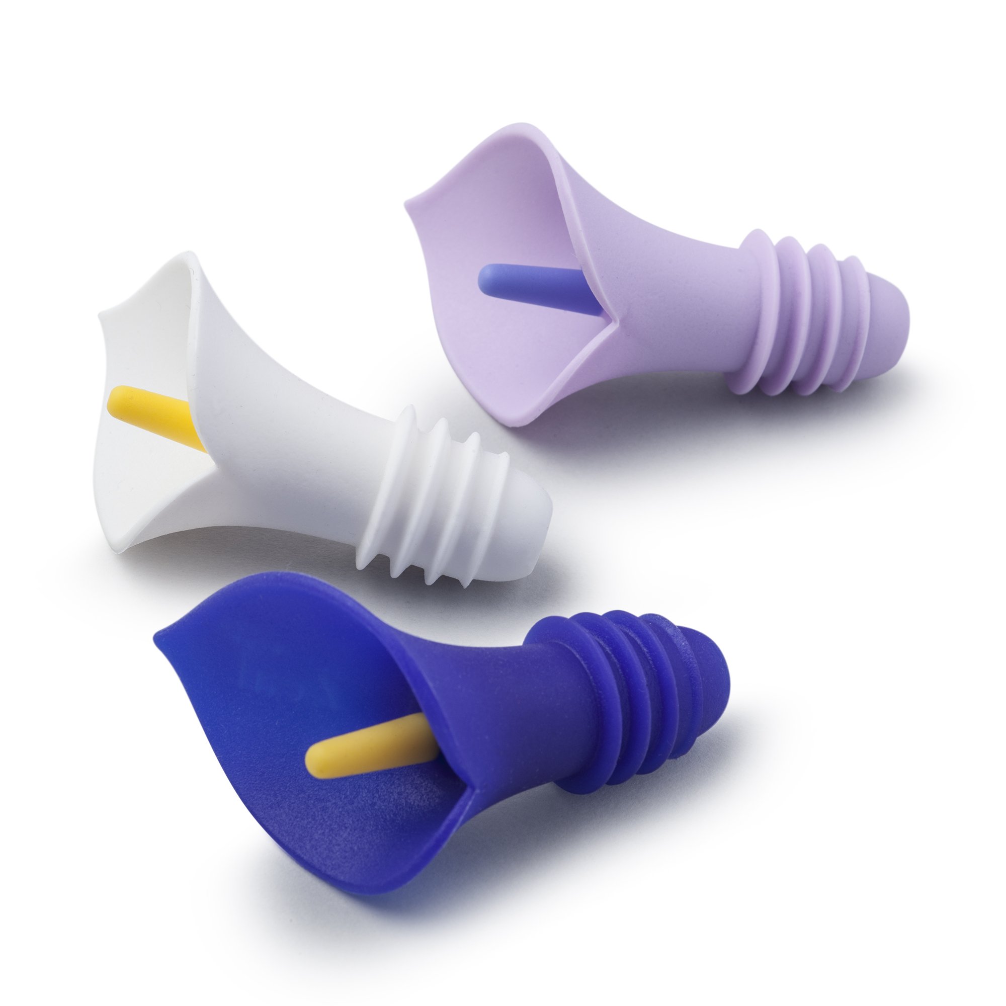 Zeal Silicone Soft Drink & Wine Bottle Stopper Set of 3 - Pink/Purple/White