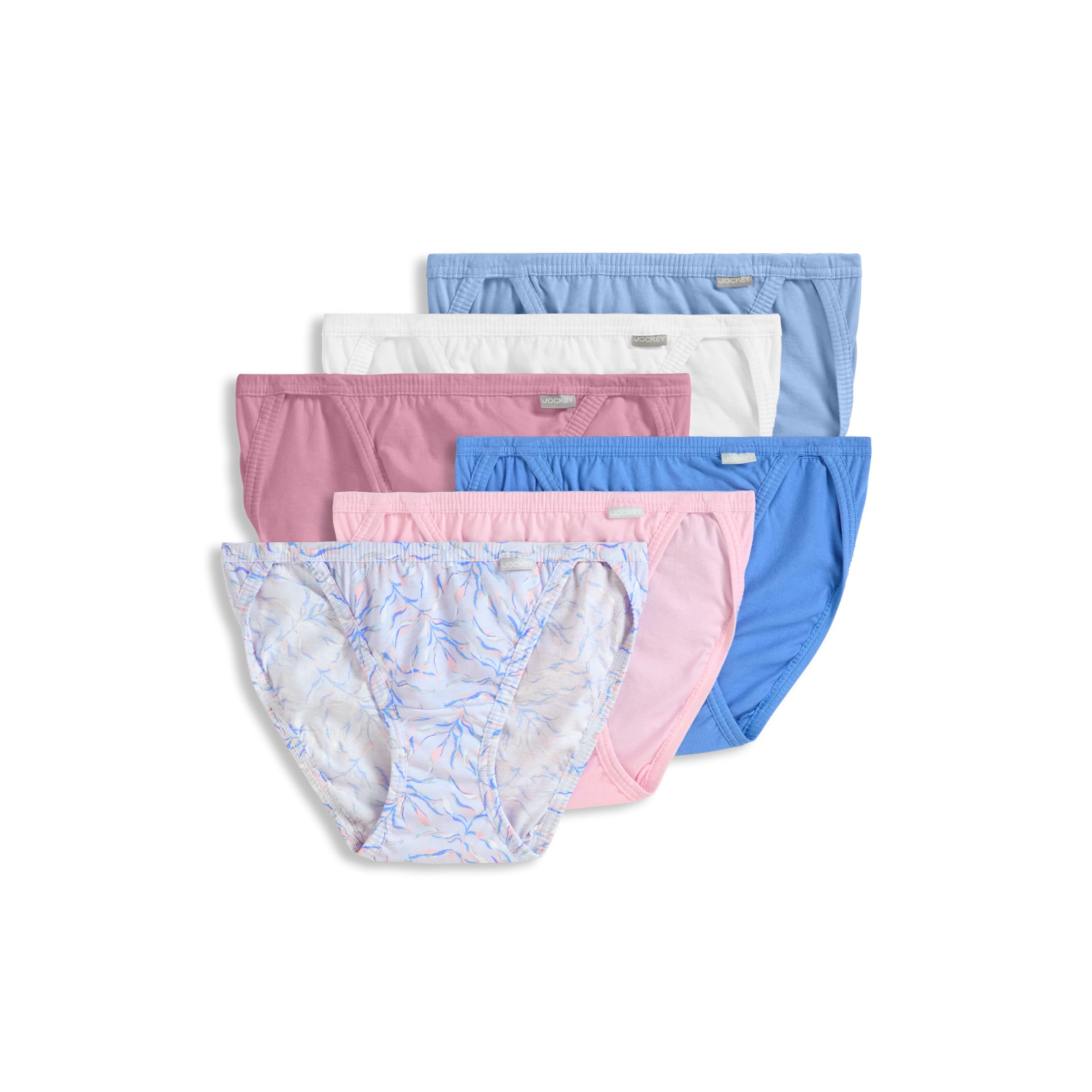 Jockey Women's Underwear Elance String Bikini - 6 Pack, Wavering Floral, 6 Image