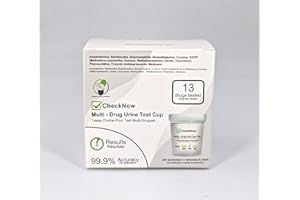 CheckNow Multi-Drug Urine Test Cup, 13 Drugs Tested, 99.9% Accuracy