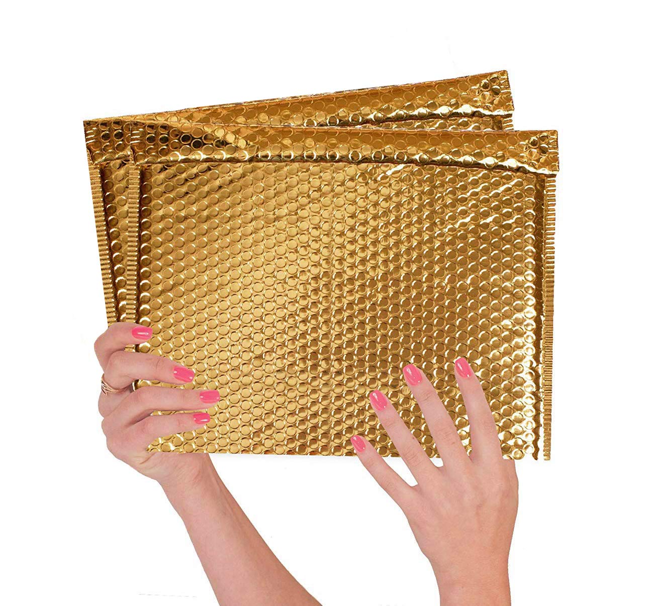 5 Pack Gold Bubble mailers 13 x 11. Metallic Padded envelopes 13x11