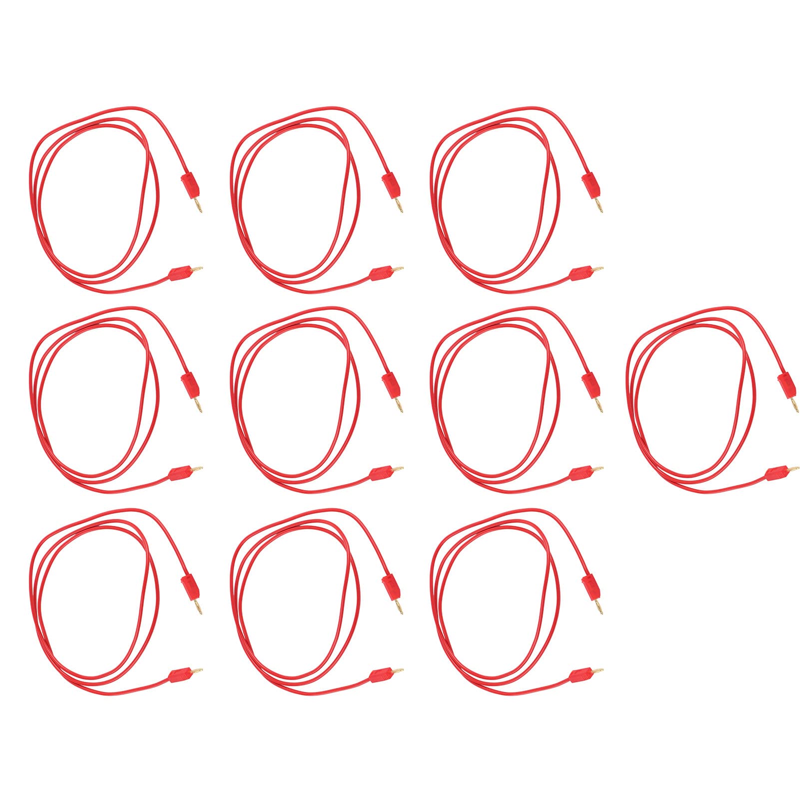 10Set 2mm Banana Plug Test Leads 0.44mm² Electrical Test Wire Cable for Multimeter(Red)