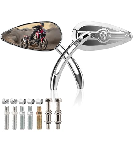 Amazon.com: HTTMT MT383B-CD Chrome Skull Side Mirrors Compatible