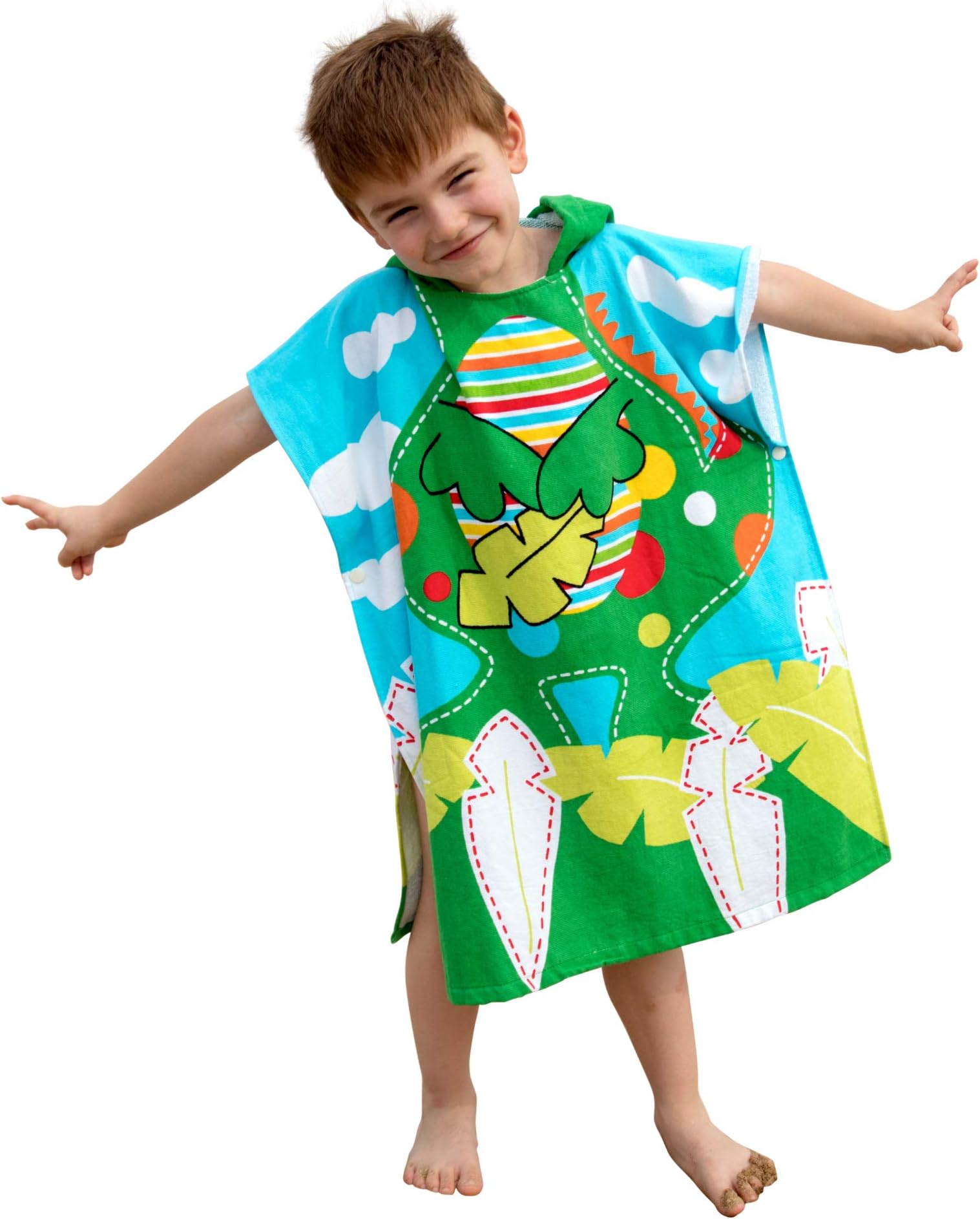 Athaelay Baby Bath Towel with Hood Dinosaur Hooded Poncho Towels for Toddler Boys/Girls 1 to 5 Years Old