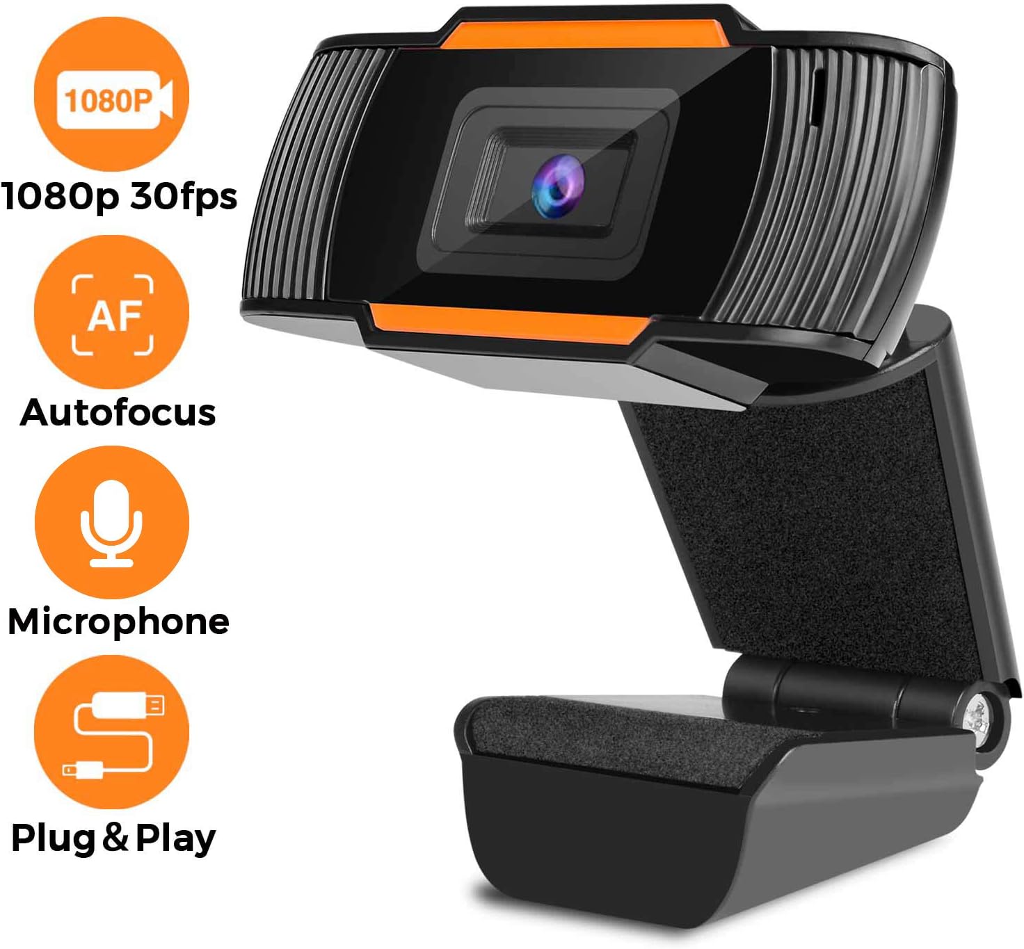 Webcam with Microphone, HD Webcam 1080P Web Cam USB Widescreen Video, Web Cameras for Computers Desktop PC Laptop, Video Conferencing, Streaming, Video Chatting, Online Classes