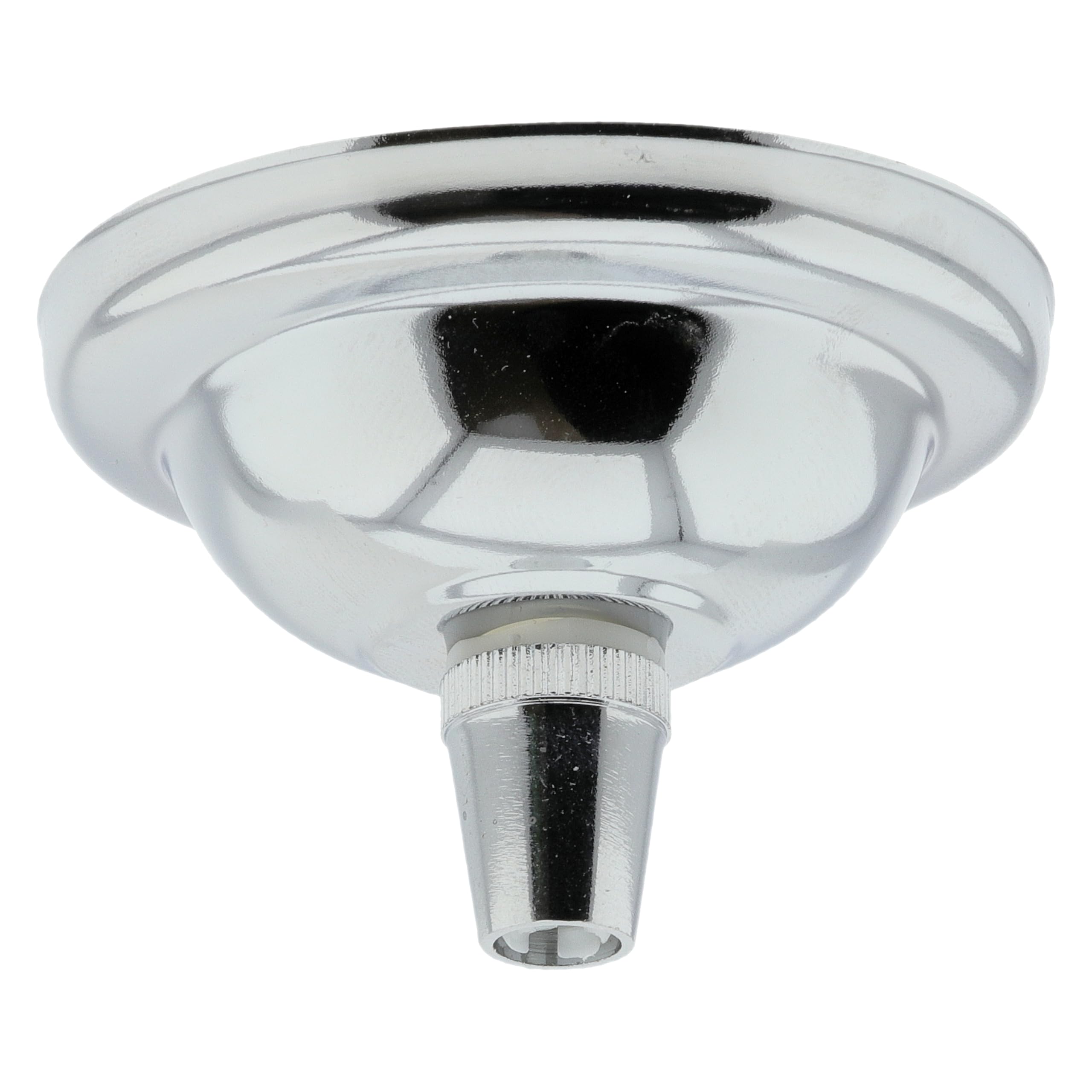1 Pack Art Deco 67mm Diameter Small Metal Ceiling Rose and Colour Matched Metal Grip in Chrome Finish