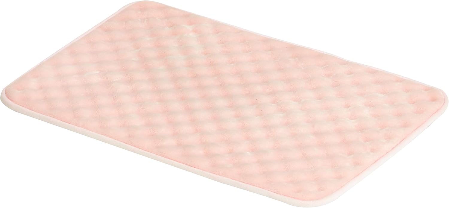 AmazonBasics Rippled Memory Foam Bath Mat, Pink, 50 x 80 cm Amazon.co