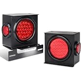 RVZONE 2‑Pack 12V IP67 LED Trailer Light Kit, Stop Brake Turn Marker Lights | 2‑Pack IP67 LED Trailer Light Kit, high‑brightness beads, heavy‑duty steel housing, multi‑function for trailers trucks RVs
