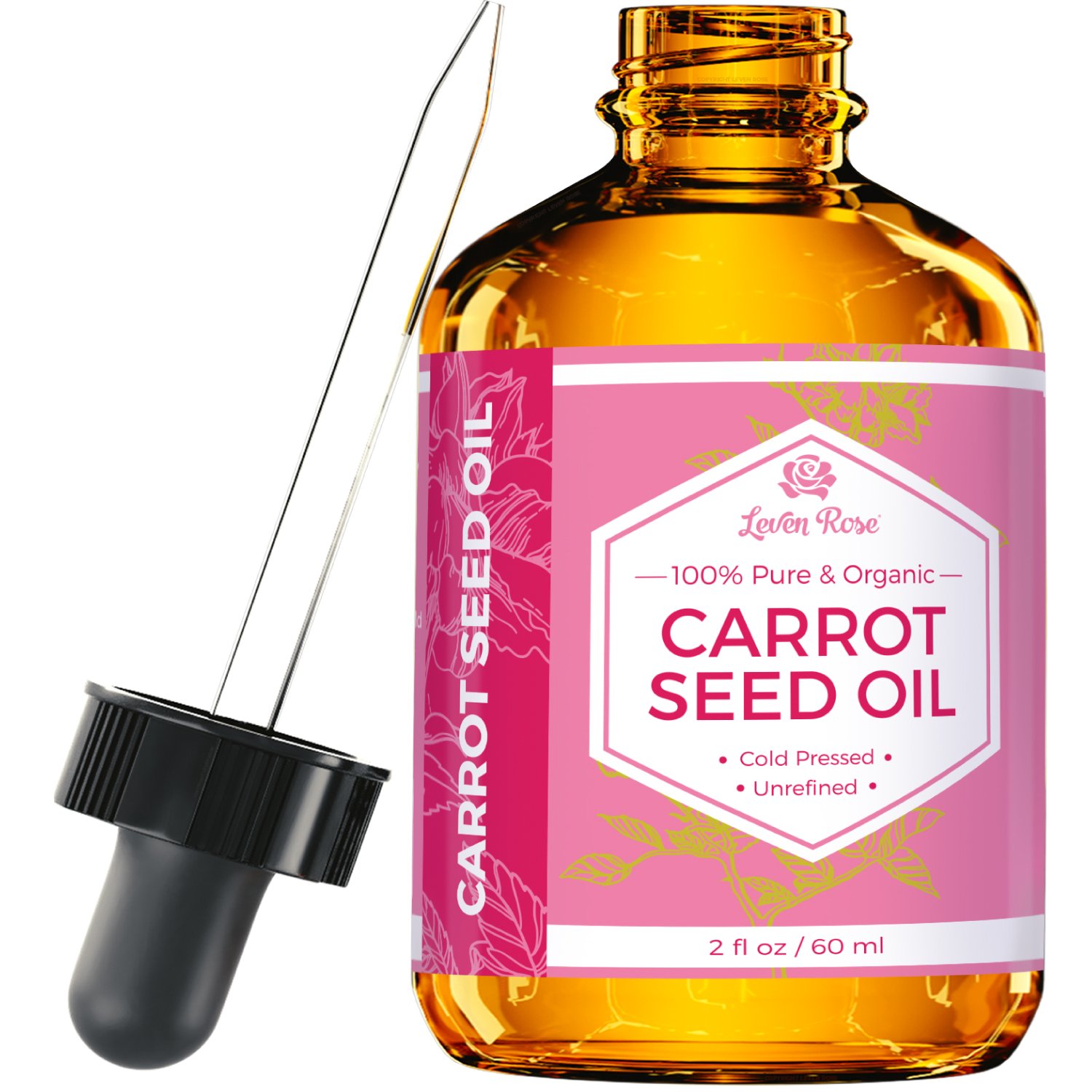 Carrot Seed Oil by Leven Rose, 100 Pure Unrefined Cold Pressed