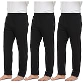 Men's 100% Cotton Jersey Active Lounge Sleep Pajama Pants for Men - 3 Pack
