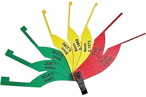 Brake Pad Thickness Measuring Tool – SAE & MM Dual-Scale – 8 Color-Coded Gauges for Quick Visual Brake Inspections – Universa