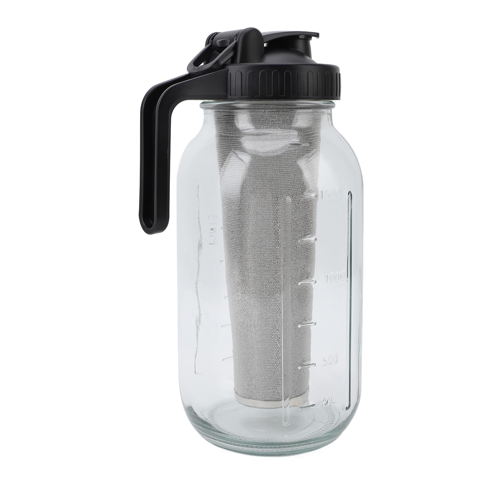 Photo 1 of ***MISSING FILTER**Cold Brew Coffee Maker Jar with Stainless Steel Filter, Handle, Lid and Spout, Thick Glass Iced Coffee Maker Pitcher (2000ml)