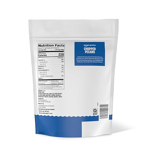AMAZON GROCERY, CHOPPED PECANS, 16 OZ (PREVIOUSLY HAPPY BELLY, PACKAGING MAY VARY)