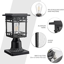 Emliviar Exterior Solar Lamp with Pier Mount